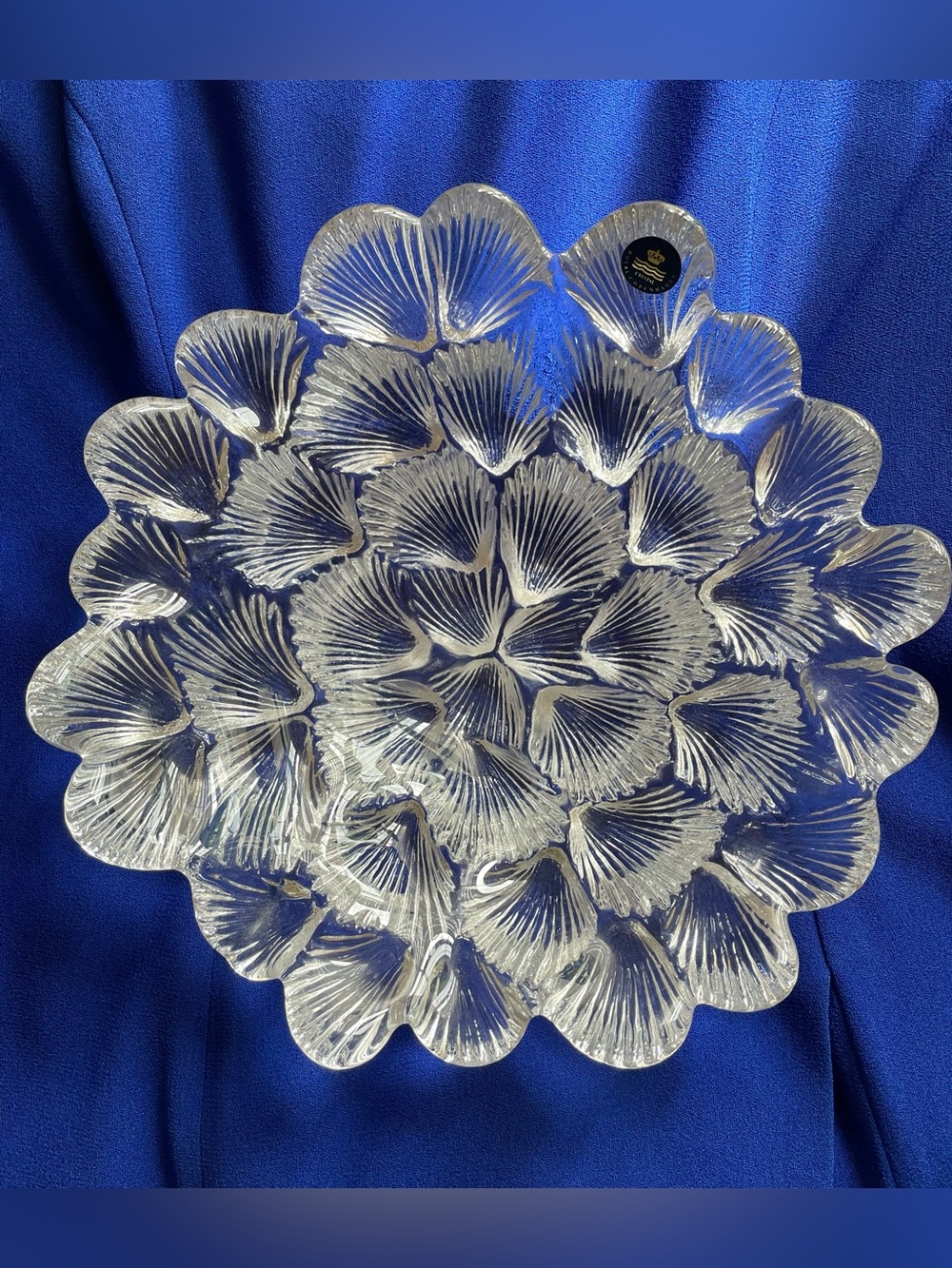 Stunning *NEW* VINTAGE Royal Copenhagen MCM Art Musling (Shell) Crystal Bowl 9”